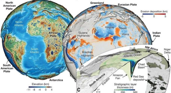 Creado modelo geológico más detallado de la Tierra de los últimos 100 millones de años