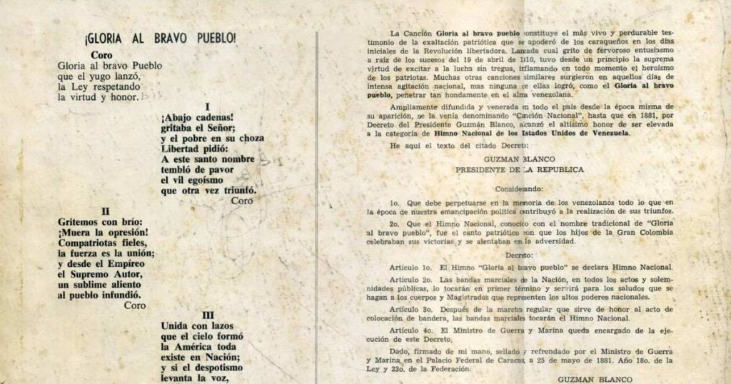 Himno Nacional canción patriótica de un bravo pueblo