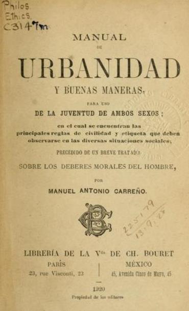 Manual de Carreño: el canon social de la Venezuela del siglo XIX